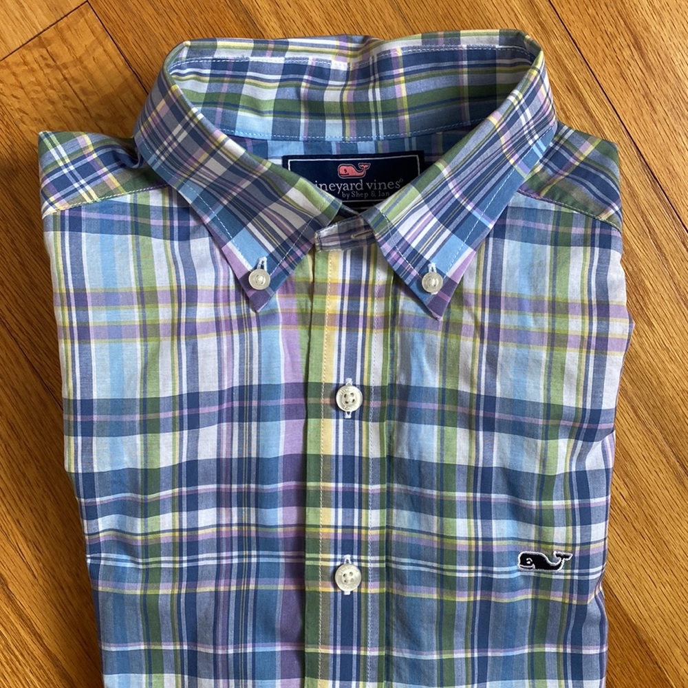 Vineyard Vines Slim Fit Whale Shirt Mens XS 100% Cotton